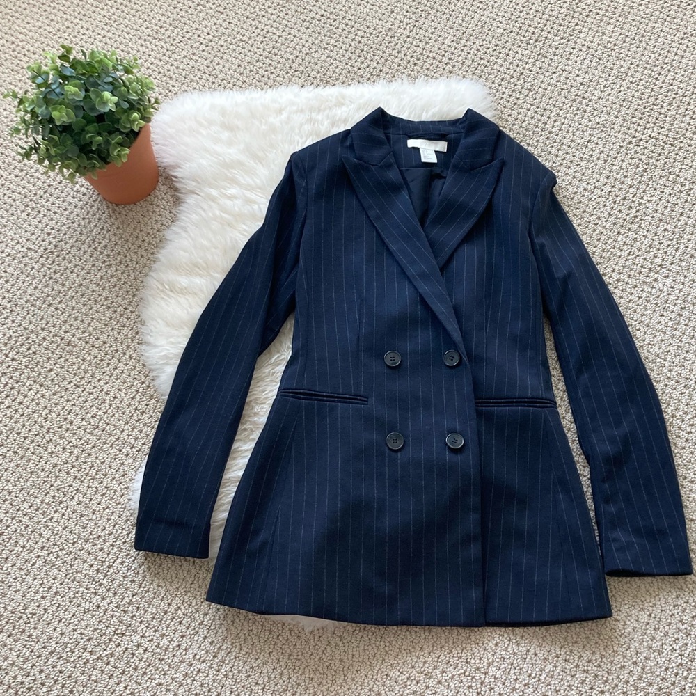 H&M navy stripe blazer